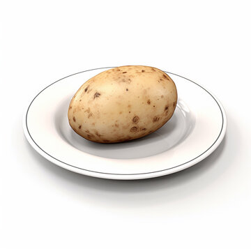 Juicy delicious potato lies on beautiful plate, Ai generated
