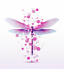 cute cartoon dragonfly with confetti sprinkles, a low poly illustration, adorable character, mascot, concept, digital art