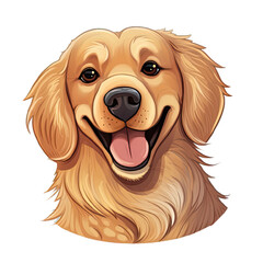 Cute smiling Golden Retriever, cartoon style