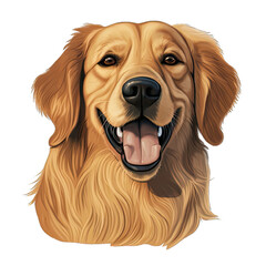 Cute smiling Golden Retriever, cartoon style