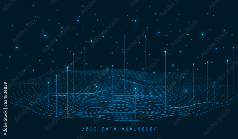 Aufkleber Big data visual information background. Social network concept. Connection vector background.