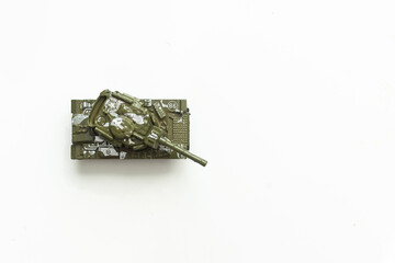 World war II tank model toy isolate on white background