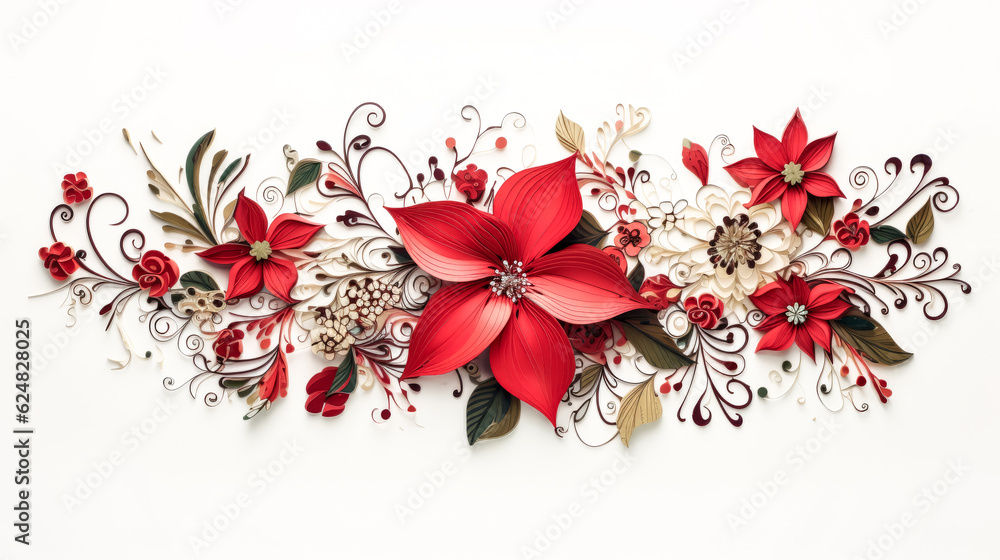 Aufkleber an abstract pattern of floral elements is presented on a clear background.
