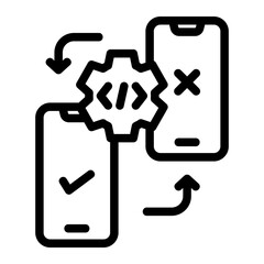 mobile testing glyph icon