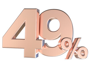 49 Number Gold 3D Render