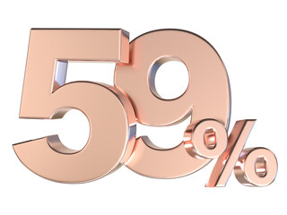 59 Number Gold 3D Render