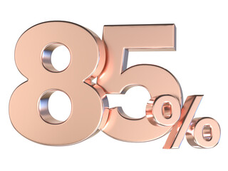 85 Number Gold 3D Render