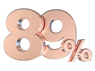 89 Number Gold 3D Render