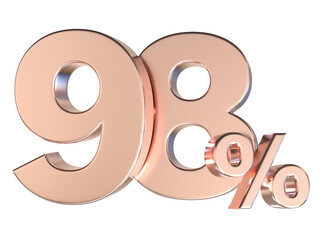 98 Number Gold 3D Render