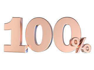 100 Number Gold 3D Render