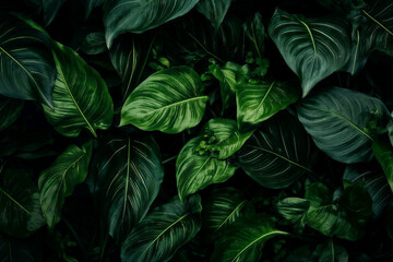 green, dark, wallpaper, tropical, forest, leaves, lush, foliage, mysterious, ambiance, allure, verdant, beauty, natural, patterns, generative ai, leaf, plant, nature, tree, garden, spring, plants, sum