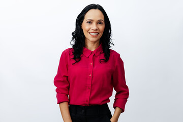 Portrait of Brazilian business woman over neutral background. Confident young latin businesswoman