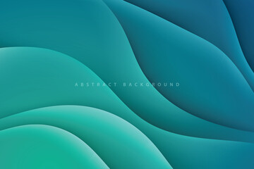 wave shading lines 3D realistic green gradiont abstract background