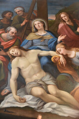Fototapeta na wymiar Le Christ mort à l'église Sainte-Marie de Pastoreccia. Corse
