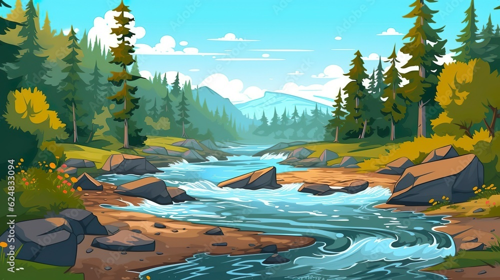 Poster abstract background a river. utilizing of a captivating background in banner design to highlight the