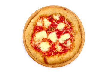 Pizza napoletana, italian traditional cuisine, isolated on white background.