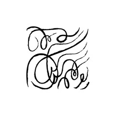 Hand drawn scribbles vector. Doodle, ink brush shapes, random chaotic lines. Charcoal pencil curly lines and squiggles, wide strokes. Black pencil sketches, drawings. Scrawl elements isolated on white