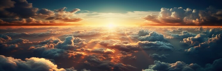 Obraz premium Background of colorful sky concept. Beautiful sunset sky. Nature sky backgrounds. Generative AI