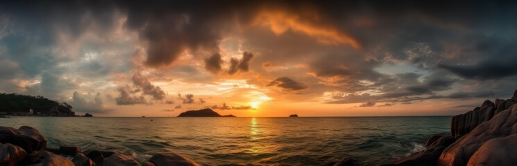 Obraz premium Background of colorful sky concept. Beautiful sunset sky. Nature sky backgrounds. Generative AI