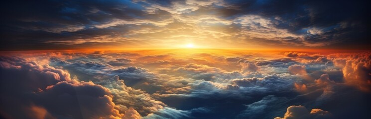 Obraz premium Background of colorful sky concept. Beautiful sunset sky. Nature sky backgrounds. Generative AI