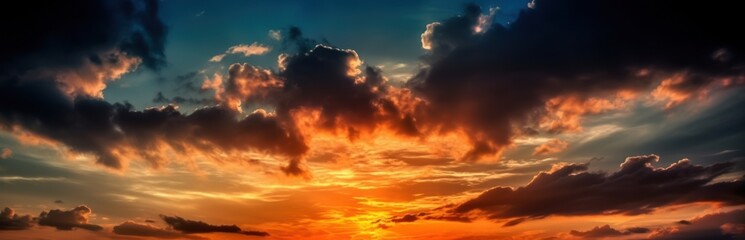 Obraz premium Background of colorful sky concept. Beautiful sunset sky. Nature sky backgrounds. Generative AI