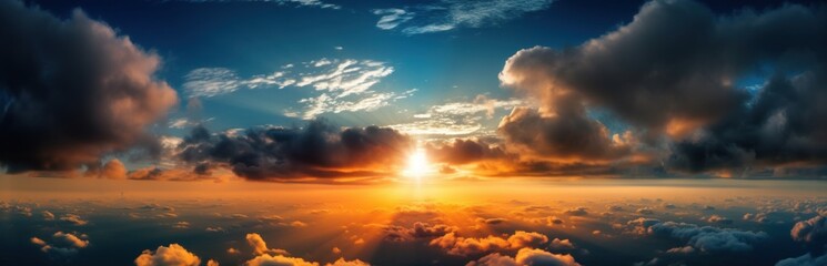 Fototapeta premium Background of colorful sky concept. Beautiful sunset sky. Nature sky backgrounds. Generative AI