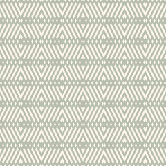 Vector geometric lines seamless pattern. Simple texture with grid, lattice, diagonal stripes, chevron, rhombuses. Abstract subtle linear graphic background. Repeat decorative geo design. Sage color
