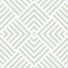 Geometric lines seamless pattern. Elegant vector texture with stripes, squares, chevron, quirky lines. Abstract green and white linear graphic background. Retro sport style ornament. Repeat geo design