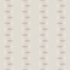Vector minimalist geometric seamless pattern with thin lines, squares, diamonds, grid, tiles. Subtle minimal black and white texture in art deco style. Stylish monochrome background. Repeated design