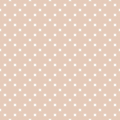 Subtle vector seamless pattern with small square shapes, dots in regular grid. Abstract beige minimalist geometric texture. Simple minimal repeat background. Delicate luxury design for decor, textile