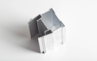 The material is an aluminum profile for the manufacture of windows and suspended ceilings. Close-up