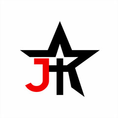 Star logo design with letter J and cross..