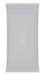 Grey instant coffee bag. vector illustration