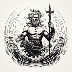 Neptune The planet in astrology. The king of the sea. The planet in astrology - obrazy, fototapety, plakaty
