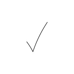 Hand Drawn Simple Check Mark Icon Vector