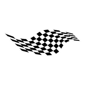 black and white racing flag logo design