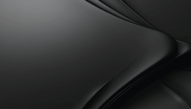 Abstract black wallpaper 3d render. Elegant dark luxury background. Paper 3d gradient black template design vector illustration.
