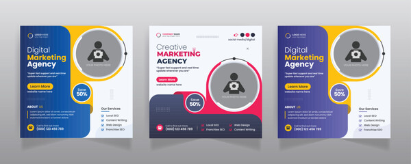 Digital marketing agency business promotion social media post template