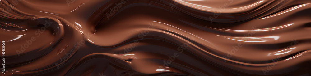 Aufkleber chocolate background. abstract background with chocolate waves. generative ai
