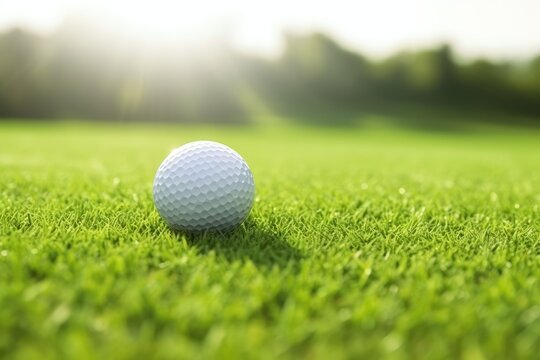 Closeup golf in the golf course with hole, AI generated