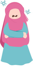 Muslim kid Illustration, Muslim character, cute hijab girl