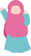 Muslim kid Illustration, Muslim character, cute hijab girl