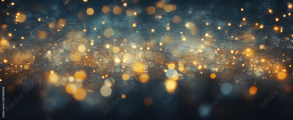 Poster abstract background with bokeh defocused lights. generative ai