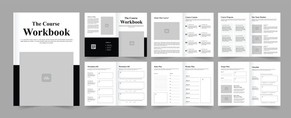 Course Workbook Layout Template. - obrazy, fototapety, plakaty