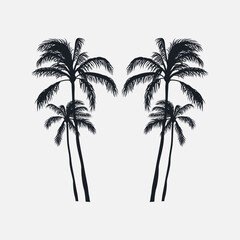 Palm trees silhouette.