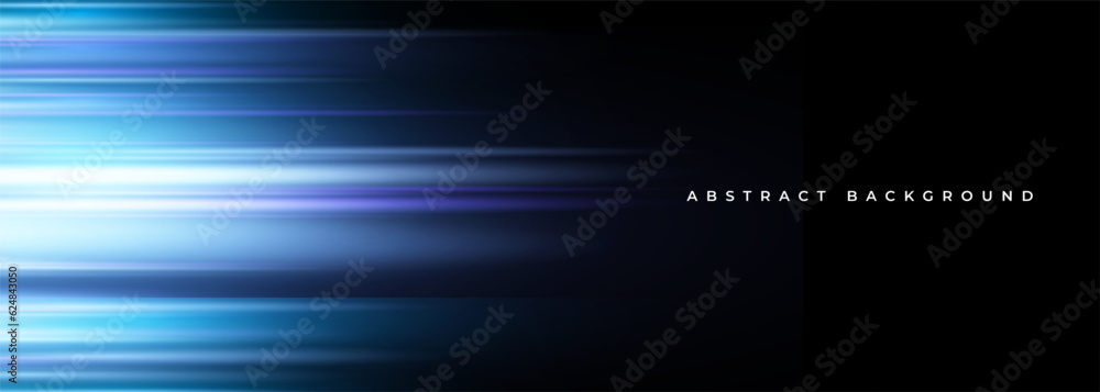 Poster black and blue wide modern abstract technology background with glowing high-speed and movement blue 