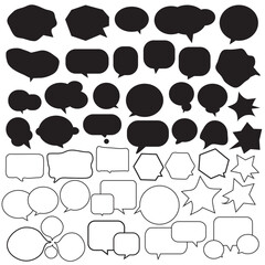 Set of icon cartoon speech bubbles