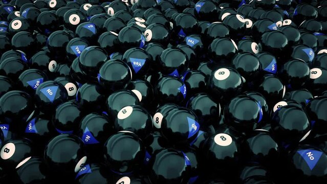 Yes and no 8 ball pool animation. Eight Balls black, white and blue collors