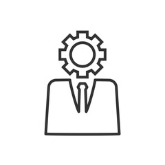 Employee Management Icon - Business Man Gear Icon