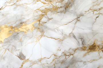 Fototapeta premium White gold marble texture pattern background. Generative AI